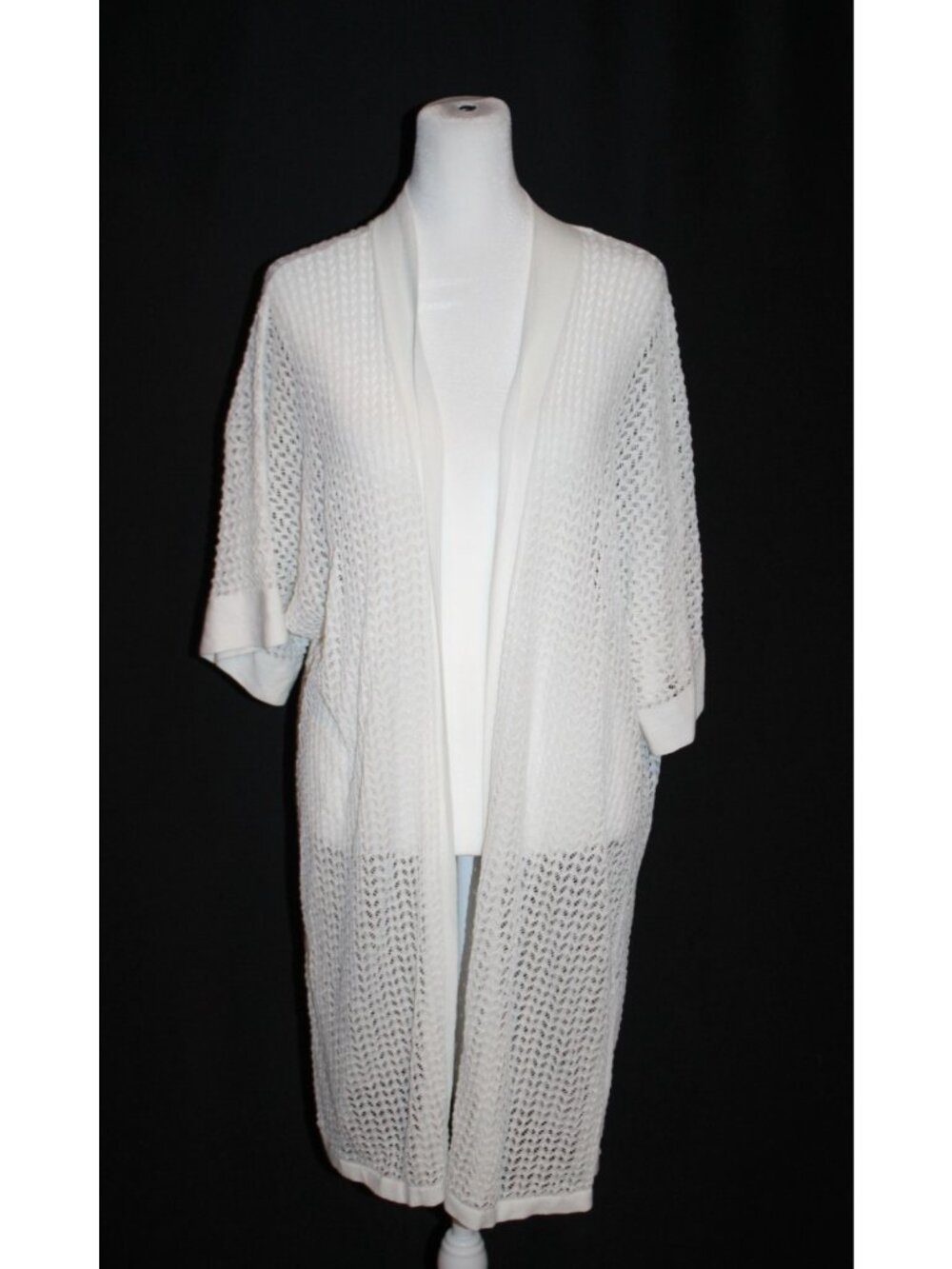 Chicos Lightweight Sheer Long Cardigan Sweater Women's Chicos Size 2 Large White
